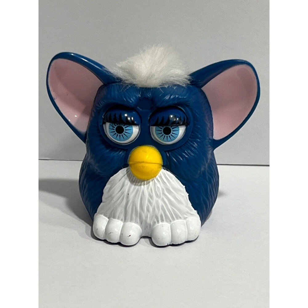 Furby Vintage 1998 McDonalds Happy Meal Toy Blue with White Hair Blue eyes